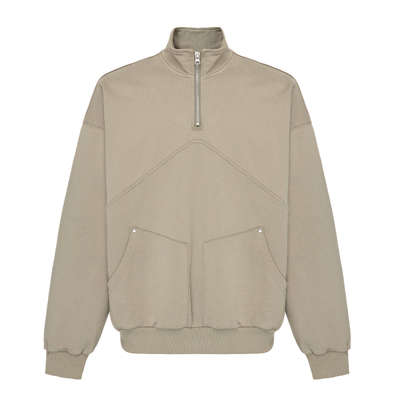 F2CE Stand Up Collar Half Zipper Sweatshirt