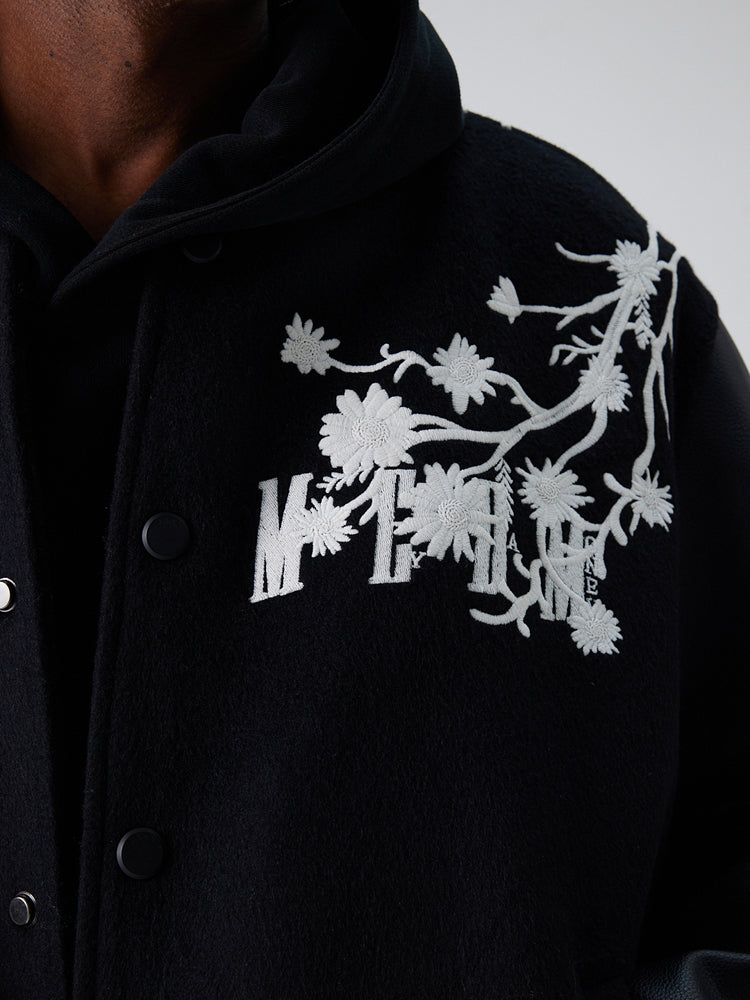 MEDM Daisy Embroidery Varsity Jacket