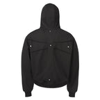 Small Town Kid Studded Cross Patch Zip Up Hoodie
