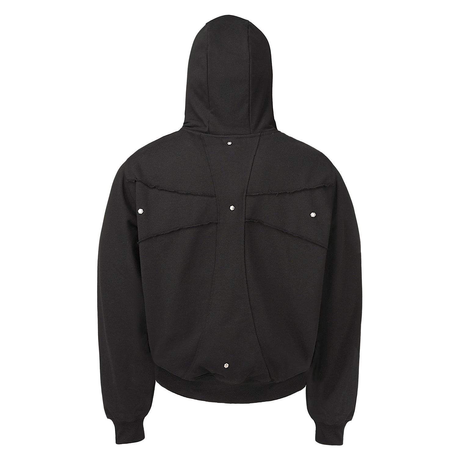 Small Town Kid Studded Cross Patch Zip Up Hoodie