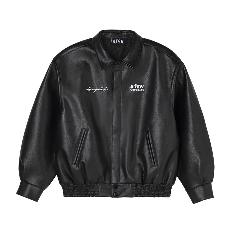 AFGK Basic Logo All Leather Jacket