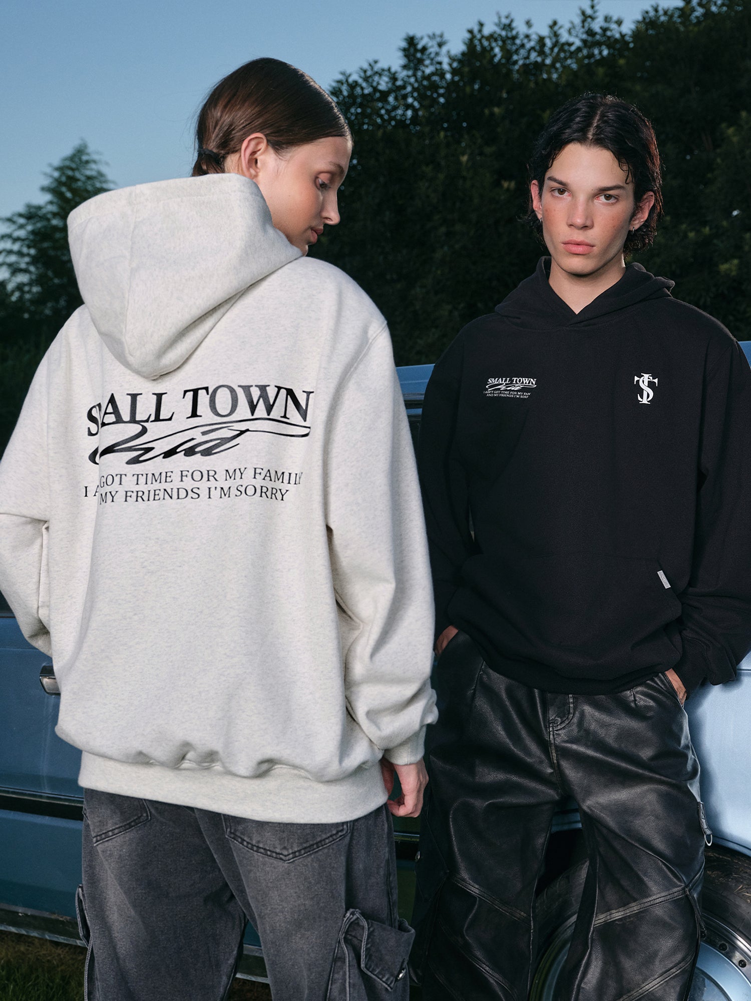 Small Town Kid Font Typography Logo Hoodie