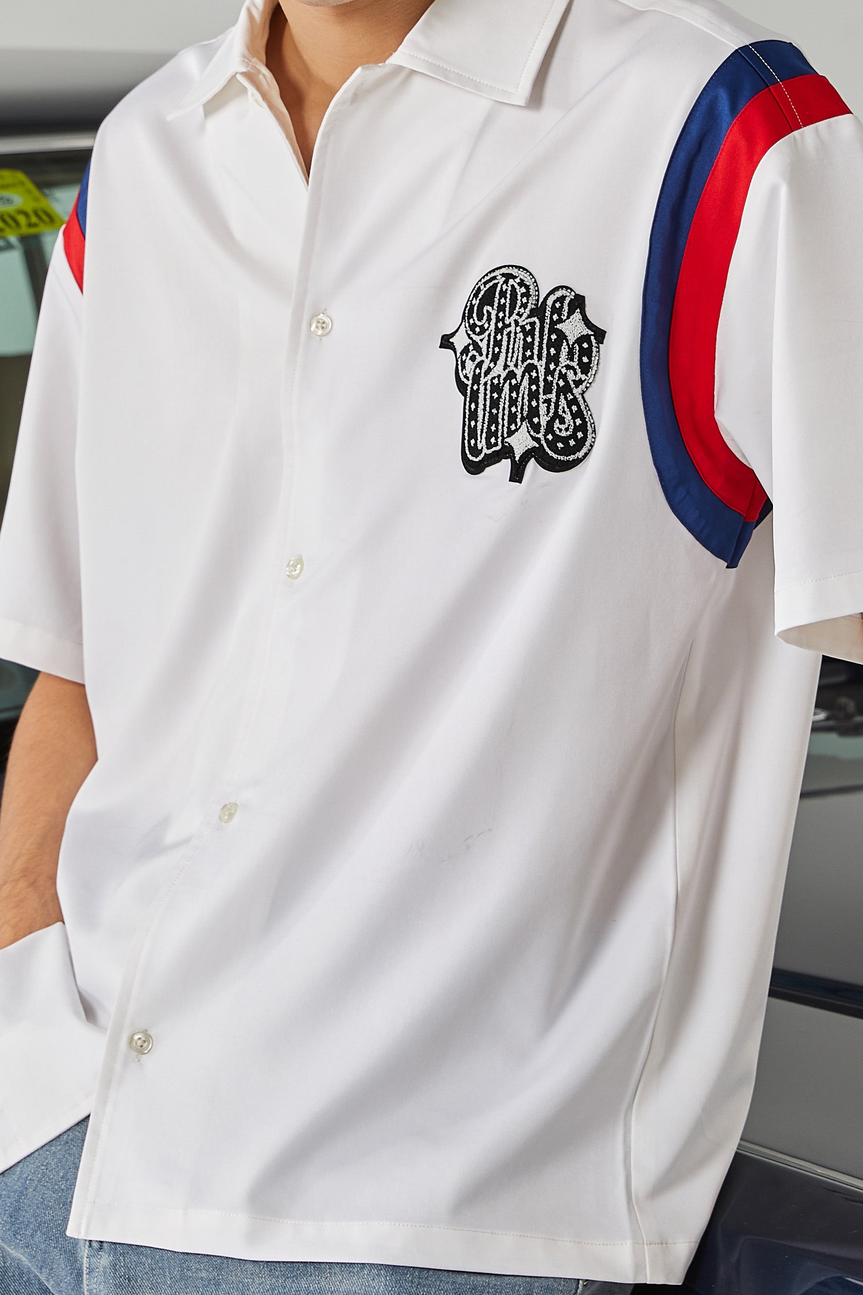 PRBLMS LOGO Striped Short Sleeved Shirt