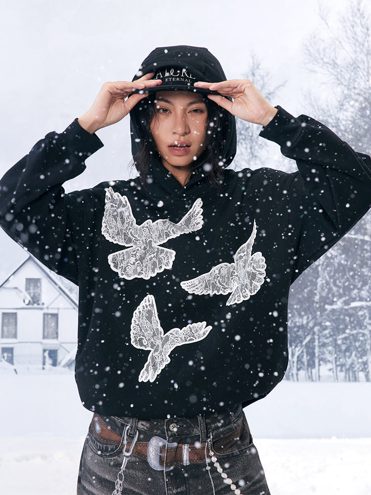 YADcrew Lace Peace Dove Hoodie