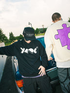 YADcrew Suede Foam Paisley Print Sweater