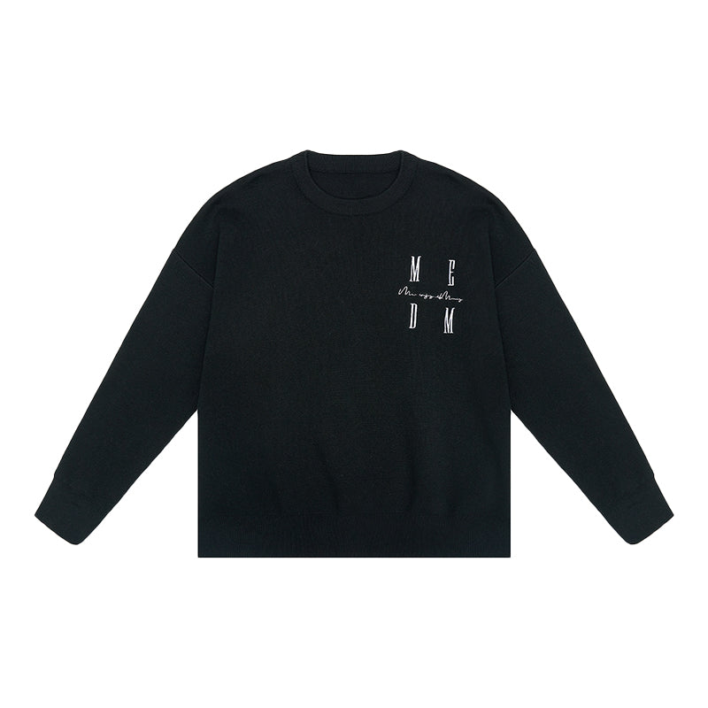 MEDM Worsted Heavyweight Cotton Basic Logo Knit Sweater