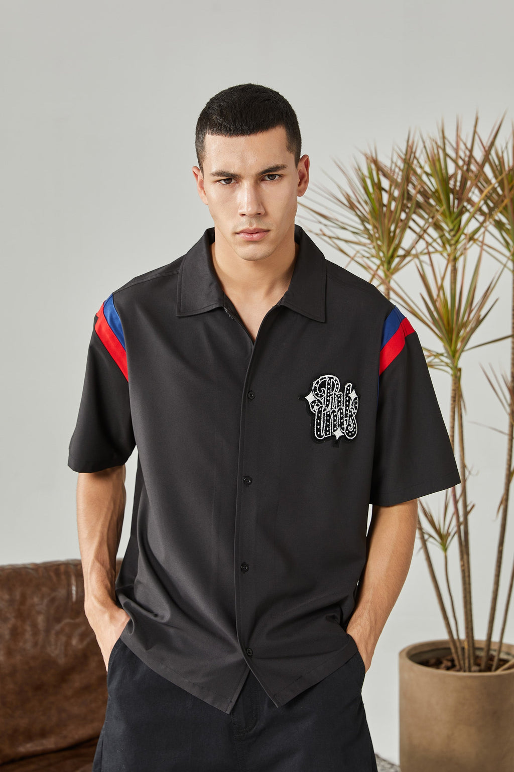 PRBLMS LOGO Striped Short Sleeved Shirt