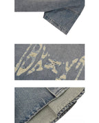 1807 Distressed Logo Washed Denim Short Sleeve Shirt