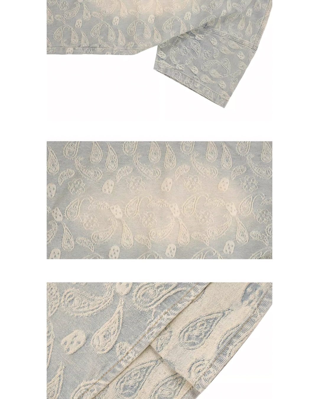 1807 Paisley Washed Denim Short Sleeve Shirt