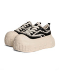 1807 INF-008 Gothic Lace Up Canvas Chunky Sneakers