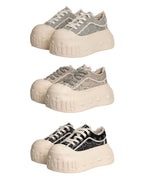 1807 INF-008 Gothic Lace Up Canvas Paisley Chunky Sneakers