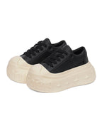1807 INF-008 Gothic Lace Up PU Leather Chunky Sneakers