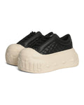 1807 INF-008 Gothic Lace Up Quilted PU Leather Chunky Sneakers