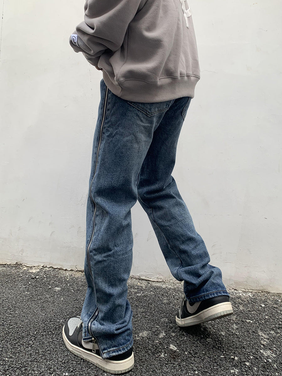 Side Zipper Design Denim Jeans