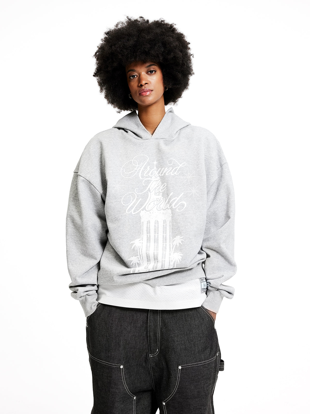 MHARF Gray House Graphic Printed Hoodie
