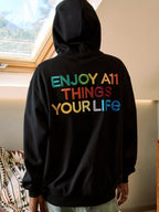 MEDM Rainbow Letter Zip Up Hoodie