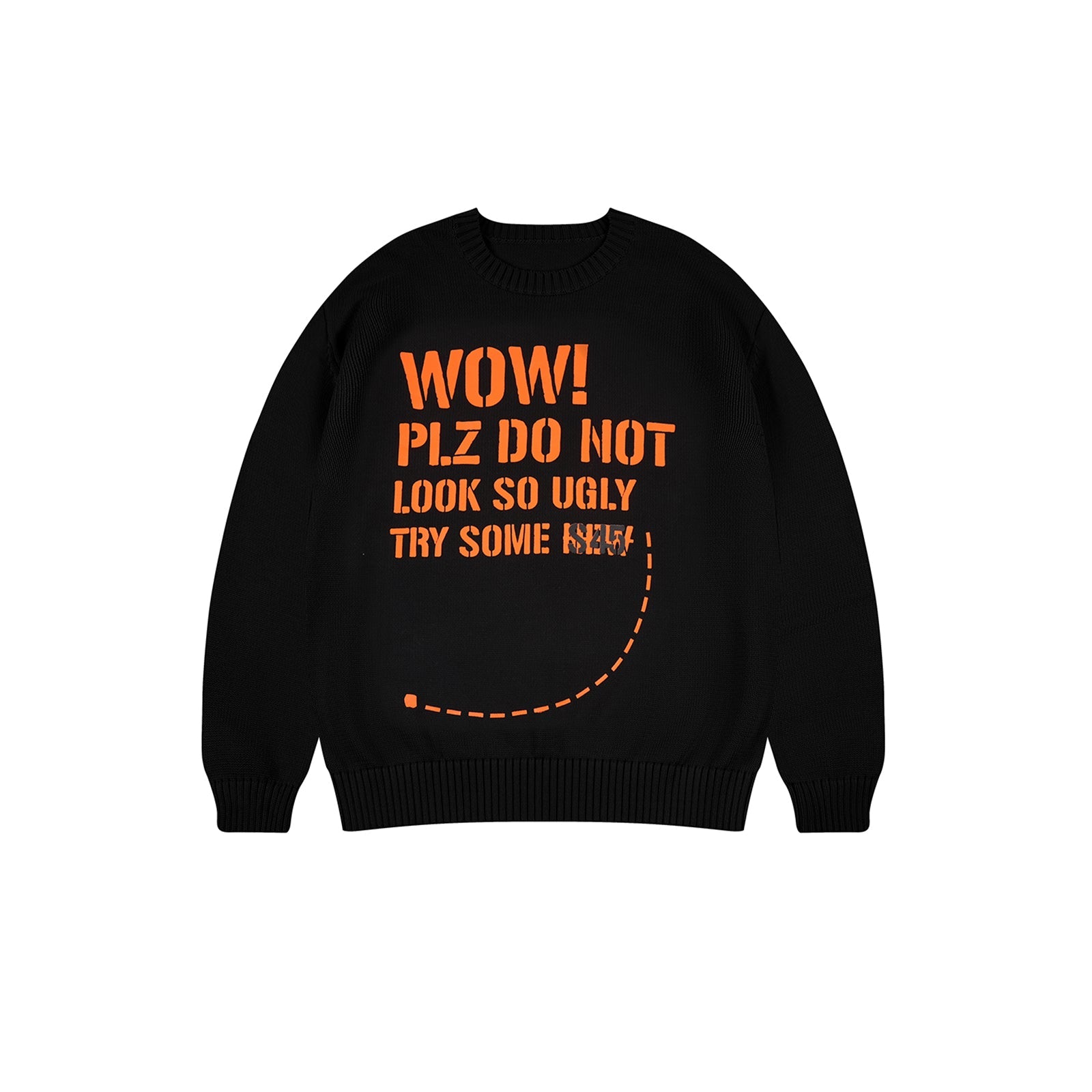 S45 Dotted Line Slogan Knit Sweater
