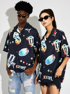 DICETINY Dice Logo Full Print Short Sleeved Cuban Shirt