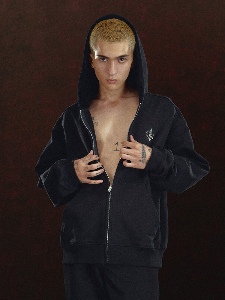 DICETINY Metal Logo Zip Up Hoodie
