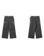 JHYQ Contrast Color Pleated Baggy Cargo Pants