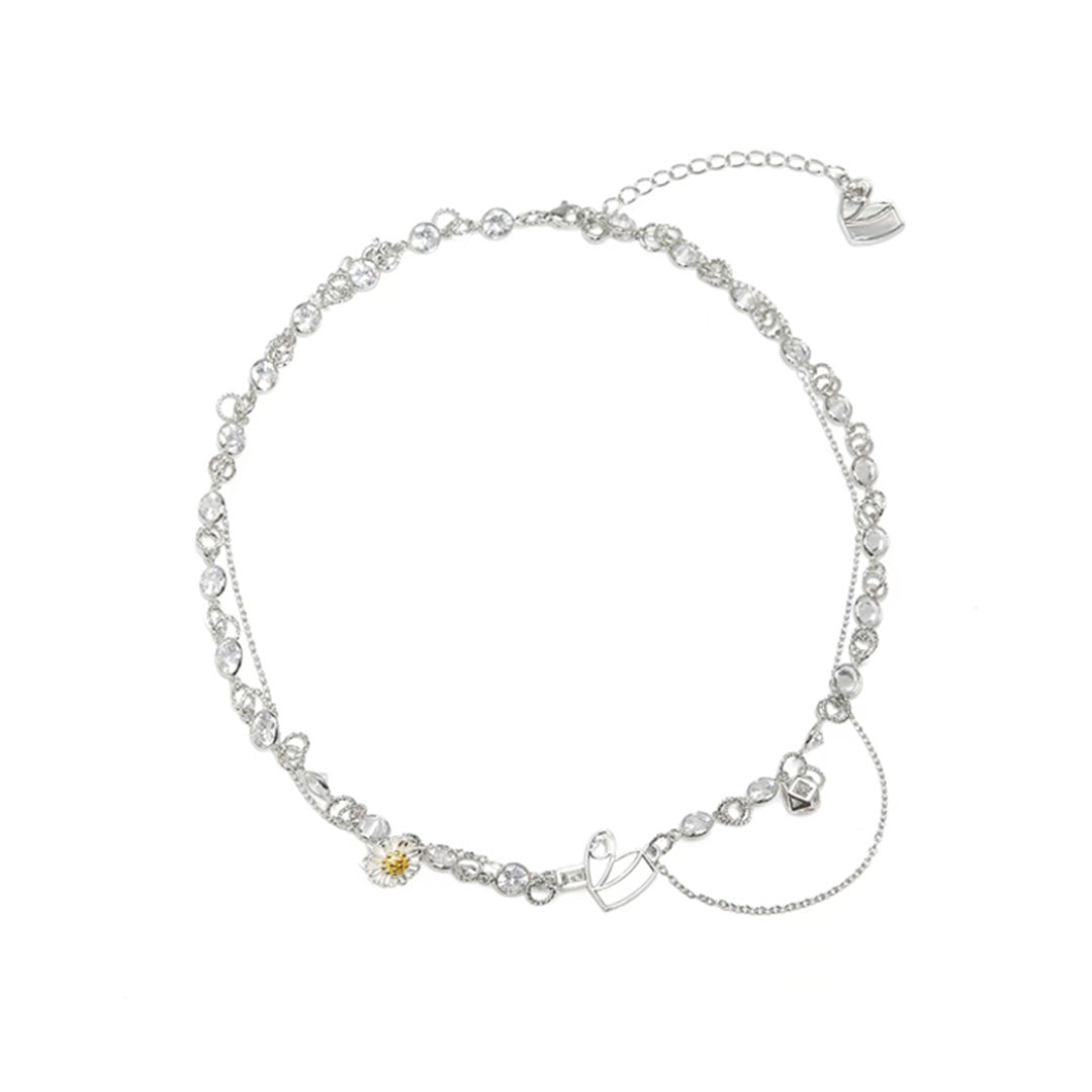 NboStore Zirconia Daisy couple Necklace