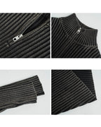 ANTIDOTE High Neck Half Zip Knit Sweater