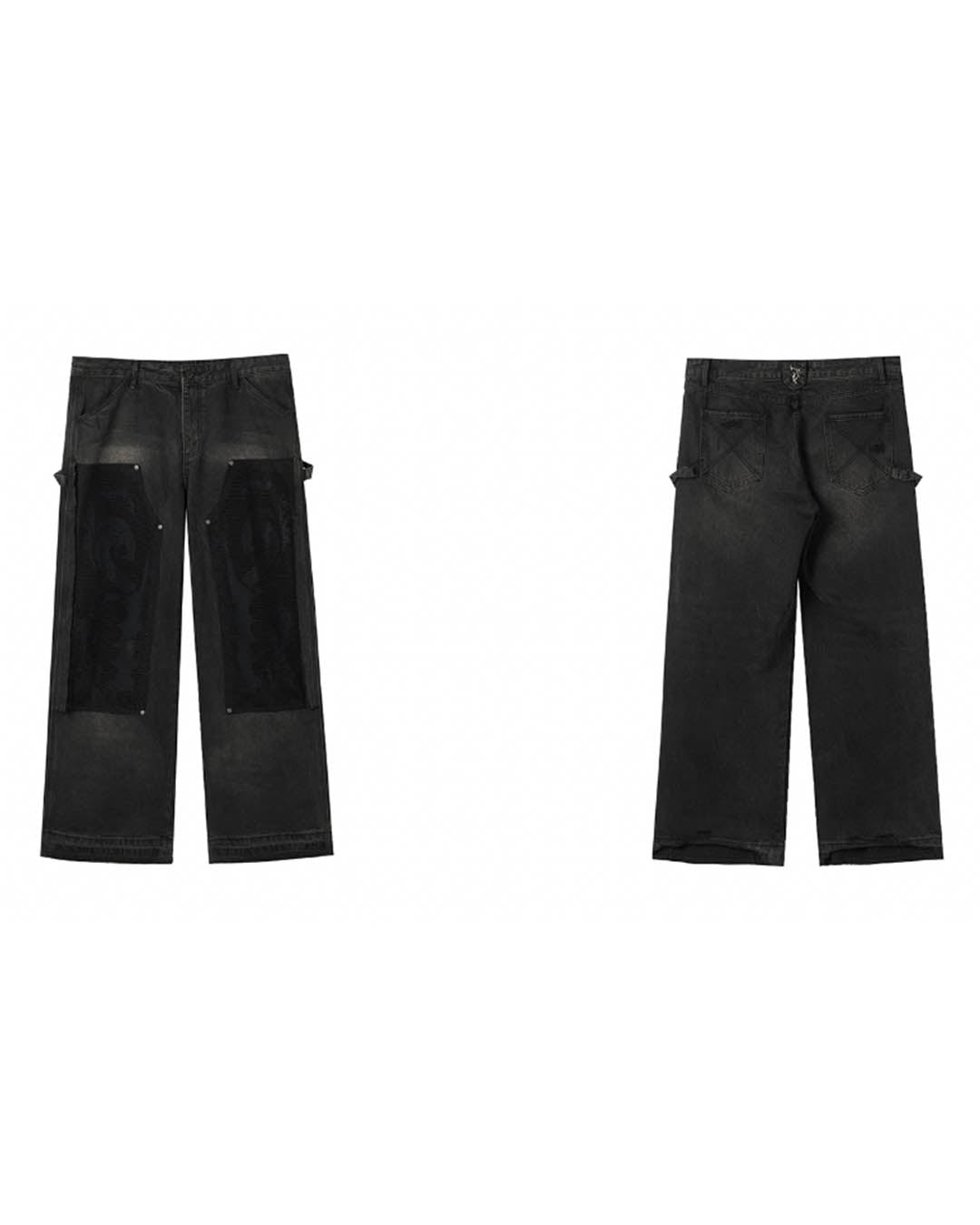 JHYQ Mesh Stitching Double Knee Jeans