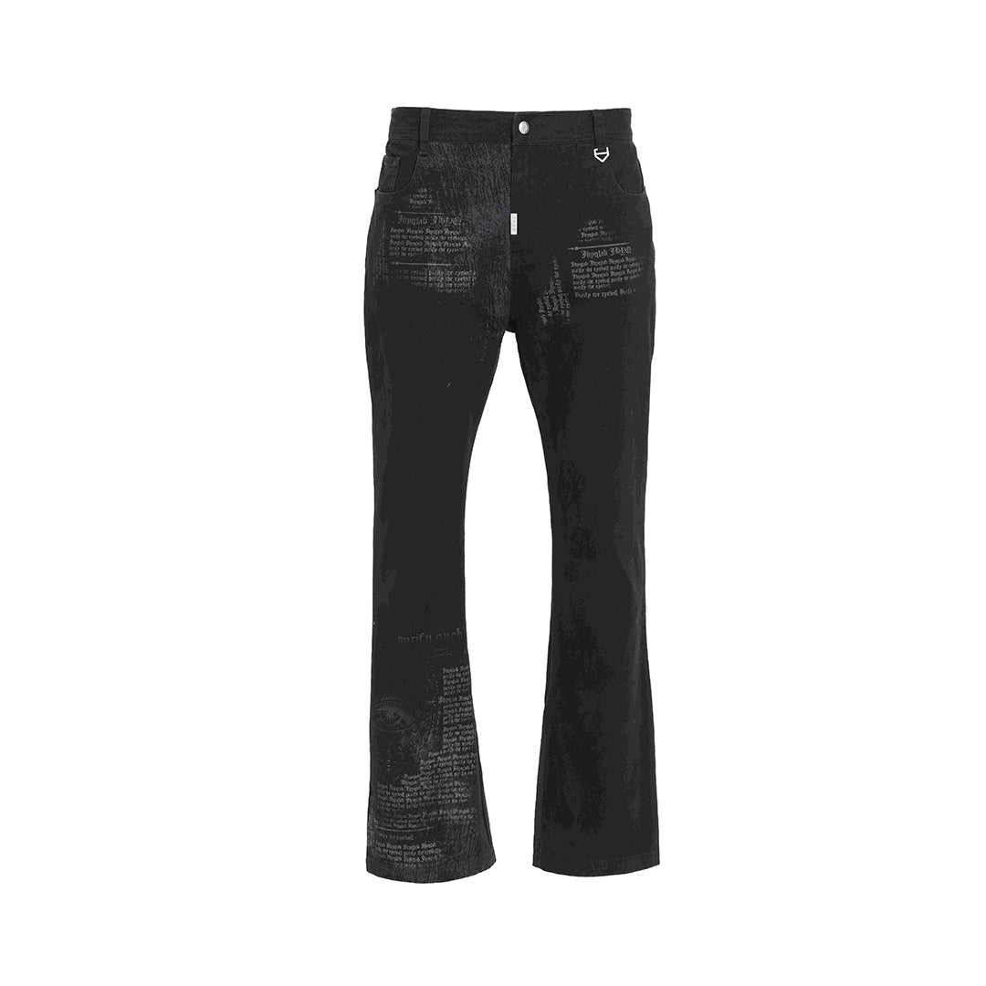 JHYQ Letters Printed Work Pants