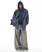 JHYQ Gradation Plaid Hooded Long Sleeved Shirt