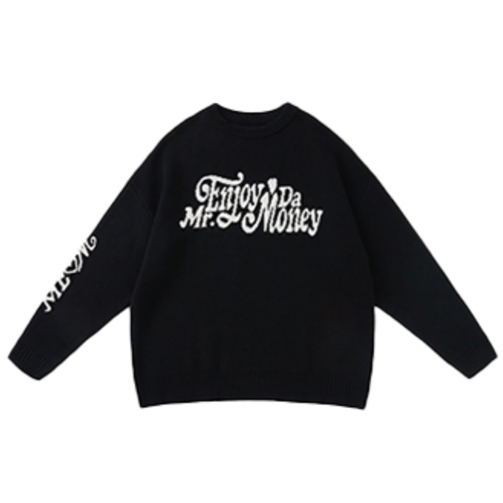 MEDM Flower Font Logo Knit Sweater