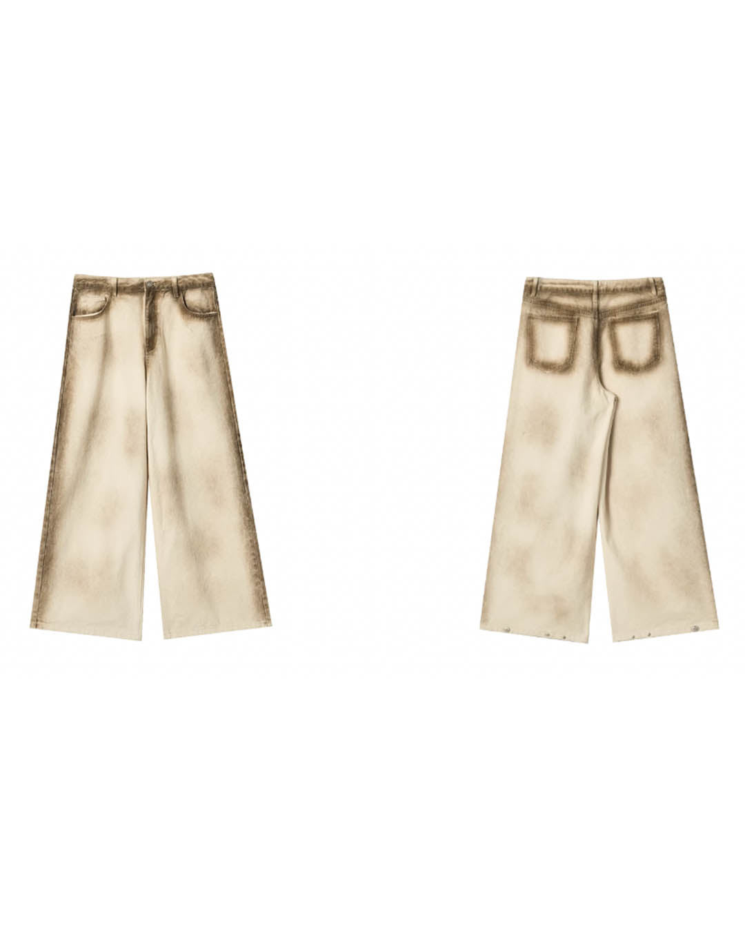 JHYQ Old Dirty Dyed White Baggy Jeans