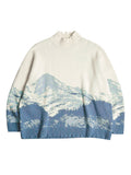 Harsh and Cruel Snow Mountain Destruction Knit Sweater