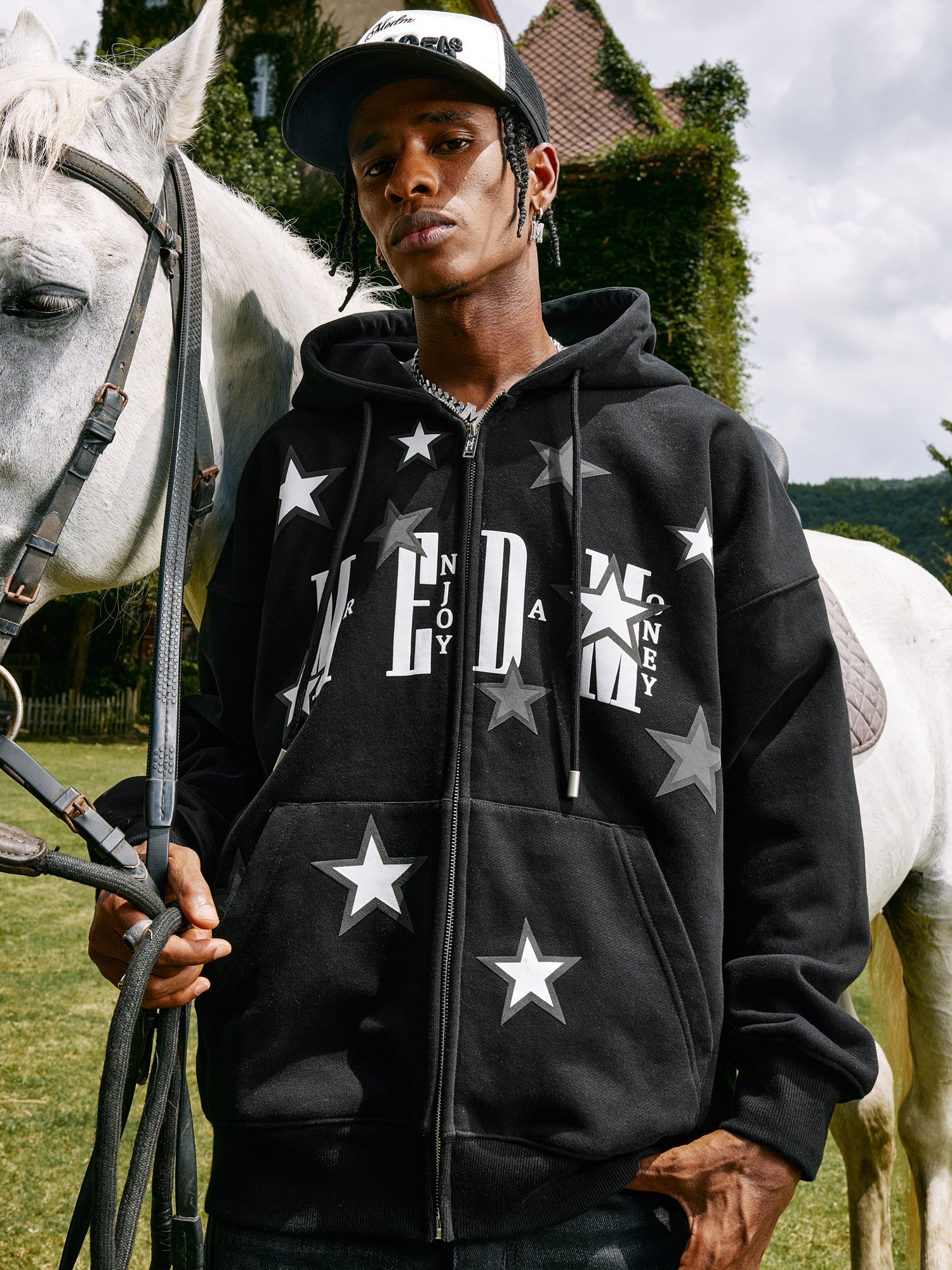 MEDM Pentagram Star Zipper Hoodie