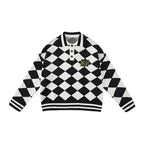 MEDM Diamond Sweater Long Sleeved Polo Shirt