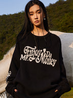 MEDM Flower Font Logo Knit Sweater