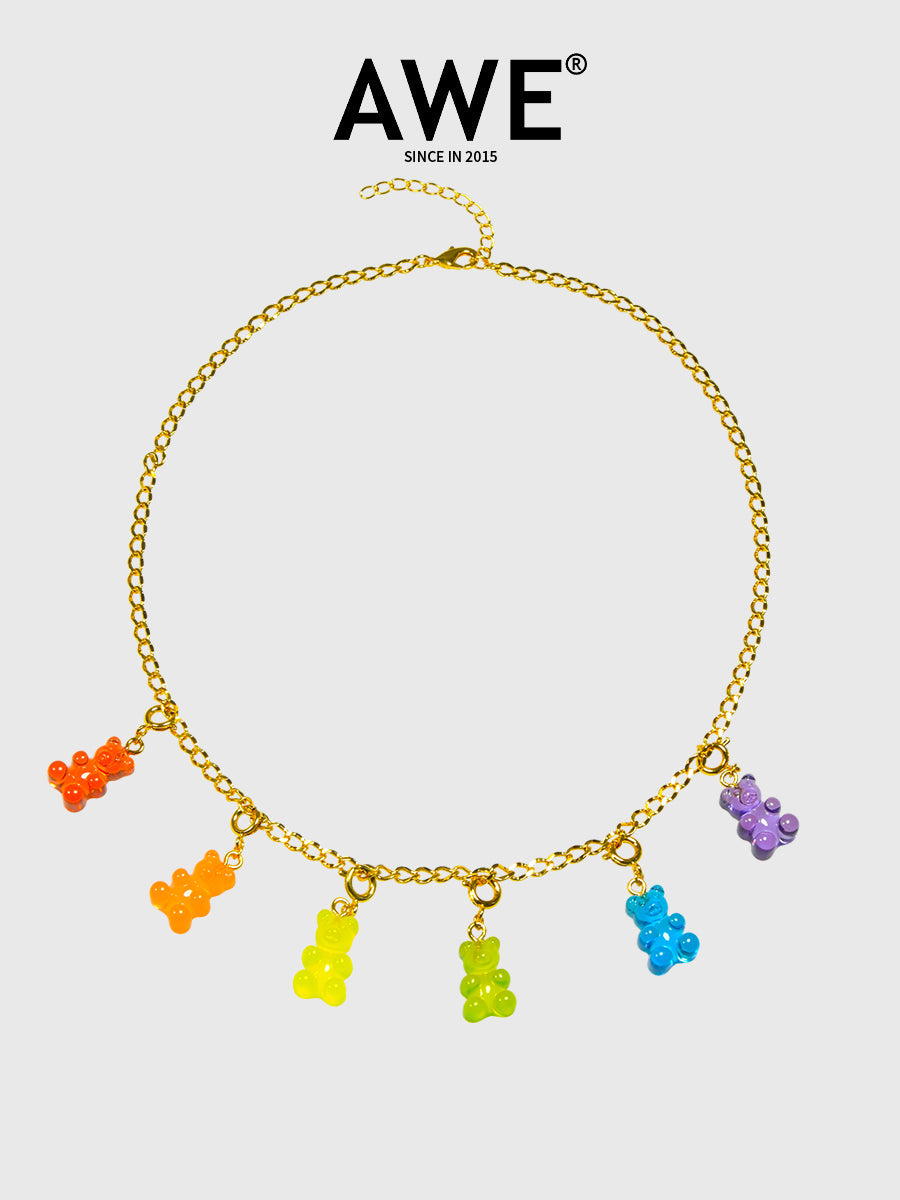 AWE Clear Gummy Bear Necklace
