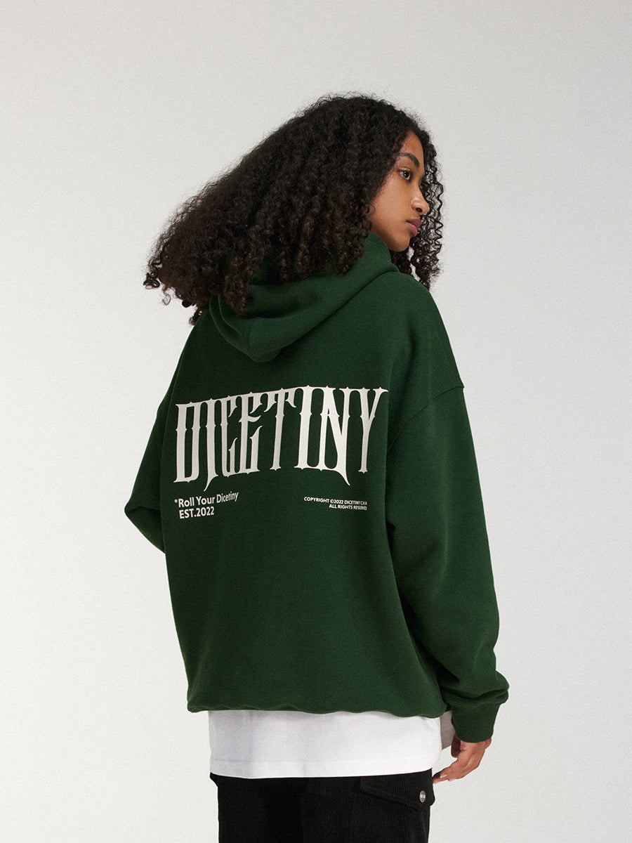 DICETINY Basic Back Logo Print Hoodie