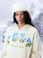 YADcrew Blue Sky Flower Puzzle Embroidery Hoodie