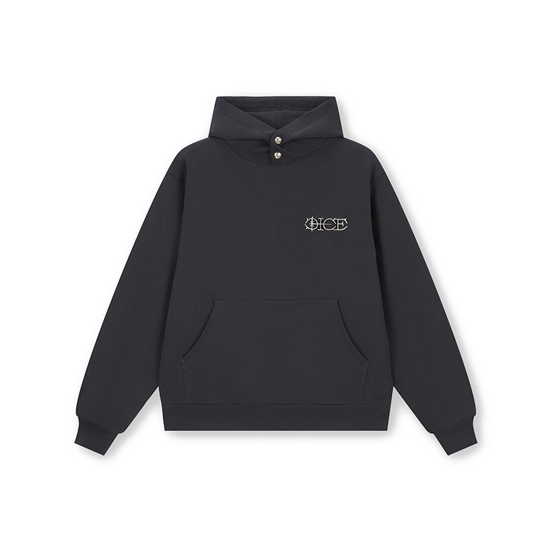 DICETINY Metal Logo & Button Hoodie