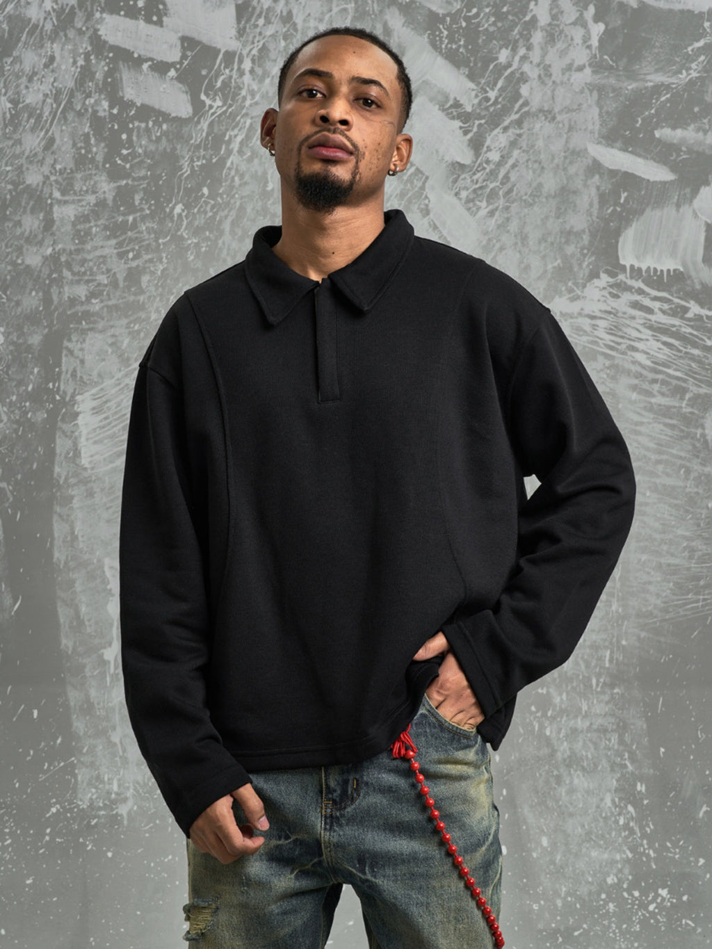 F3F Select Deconstructed Long Sleeve Polo sweatshirt