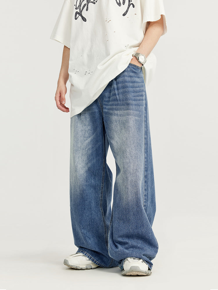 F3F Select Washed Wide Leg Tuck Jeans