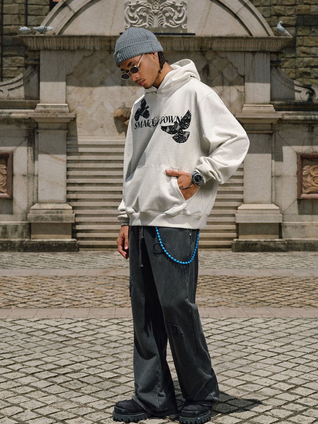 Small Town Kid Lace Peace Dove Hoodie