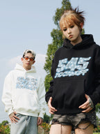 S45 Ice Blue Full Diamond Print Logo Hoodie
