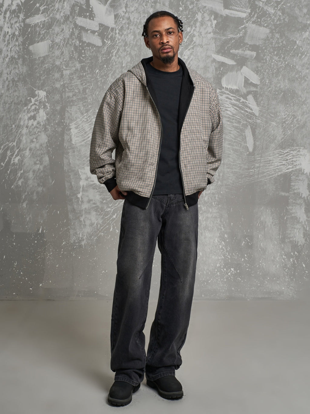 F3F Select Reversible Plaid Zip Up Hoodie