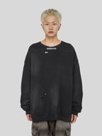 UNDERWATER Mottled Aged Logo Print Sweatshirt