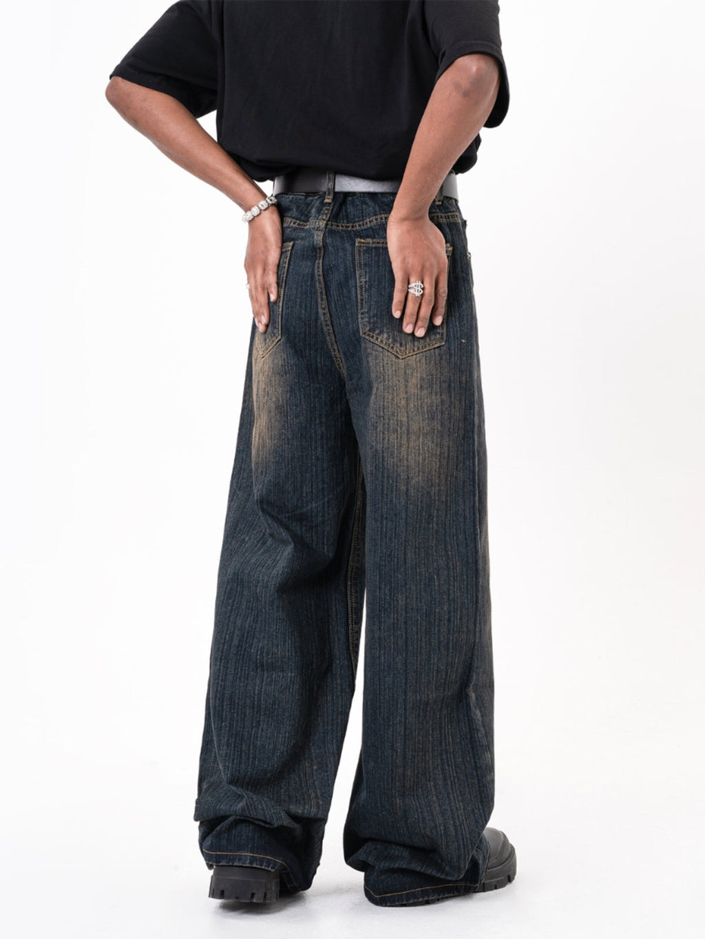 F3F Select Heavyweight Mid Waist Dark Blue Jeans