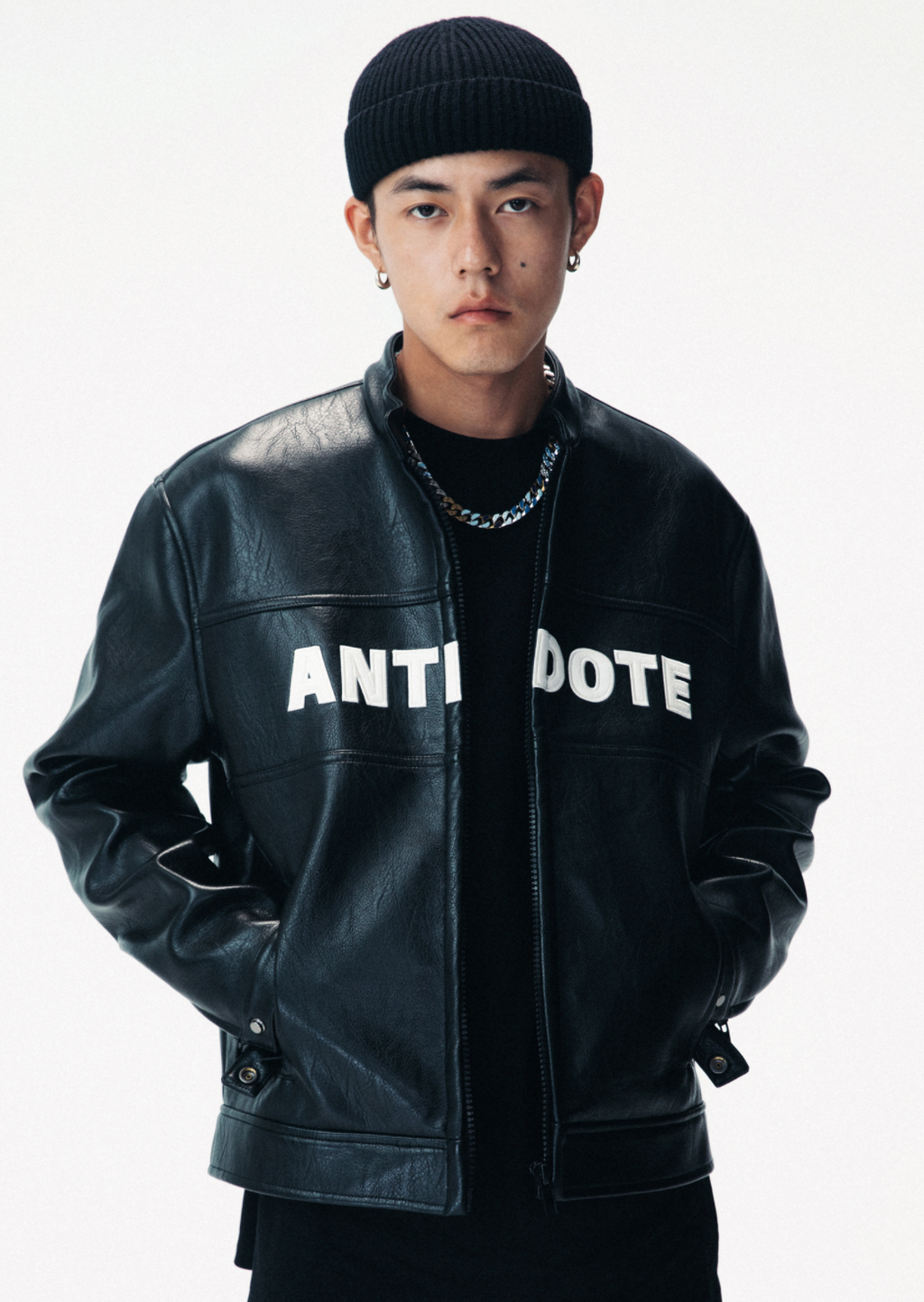 ANTIDOTE LOGO Motorcycle PU Leather Jacket