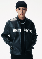 ANTIDOTE LOGO Motorcycle PU Leather Jacket