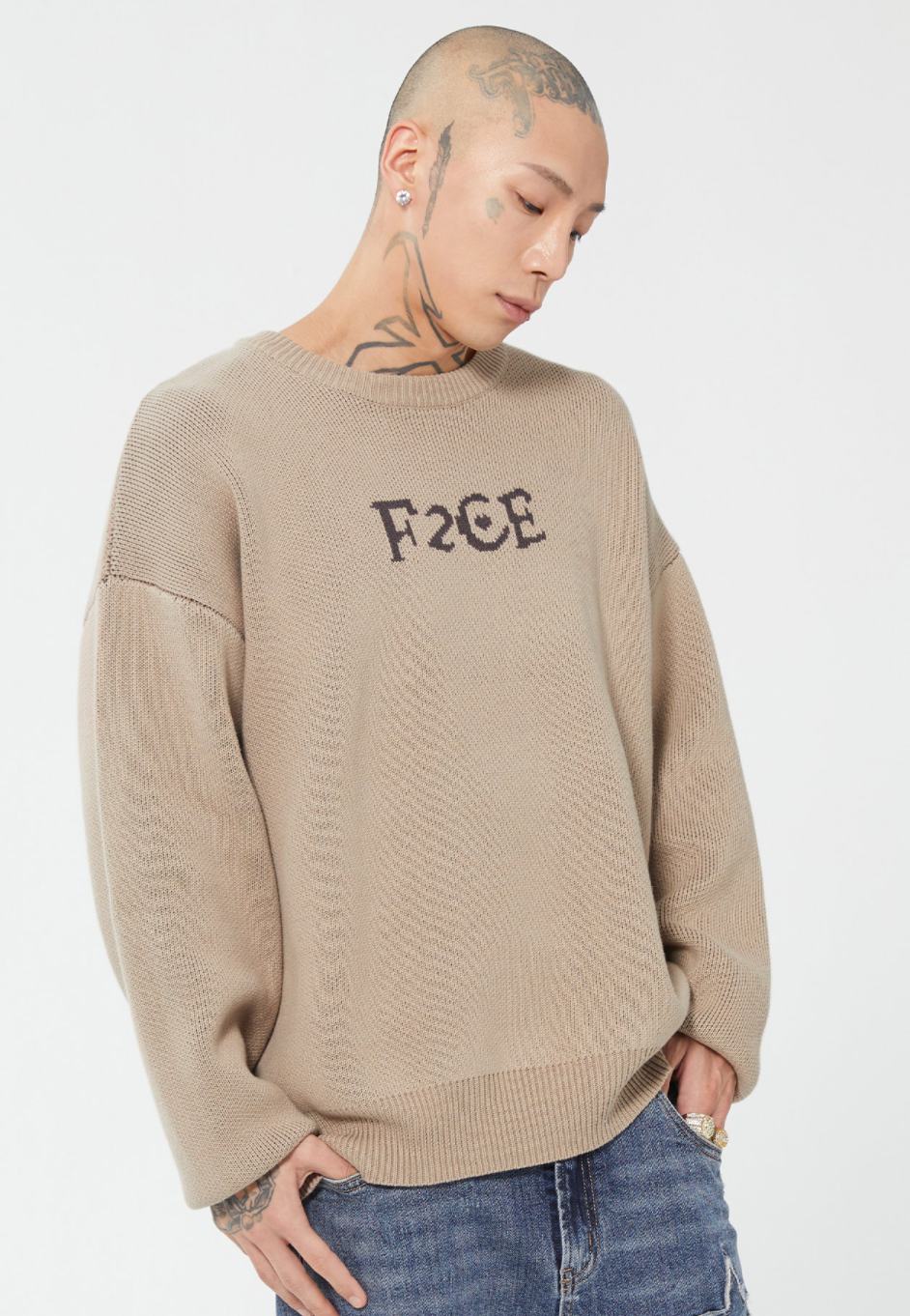 F2CE Love Heart LOGO Knit Sweater