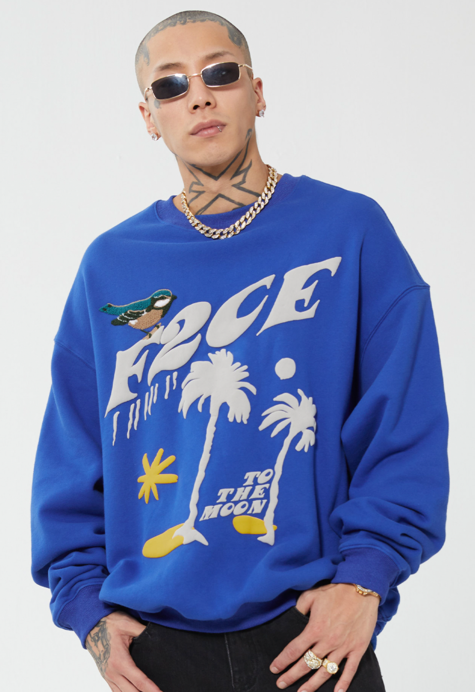 F2CE LOGO Foam Creative Print Embroidery Sweatshirts